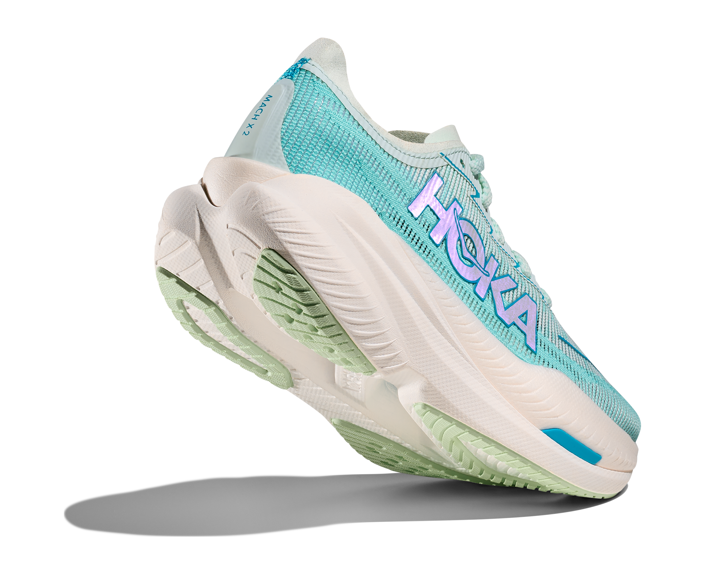 Hoka Mach X 2, Laufschuhe, Damen, Snow Melt/Blue Spark