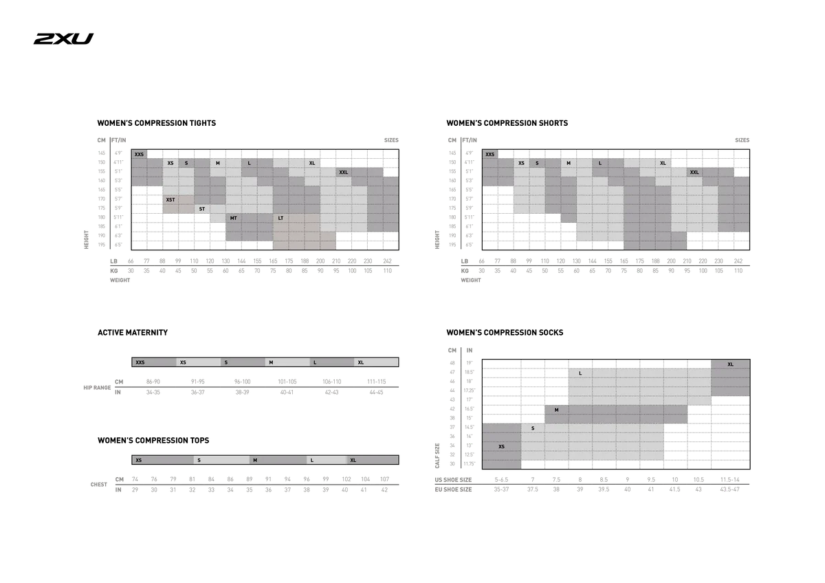 2XU Mid-Rise Textural Compression Tights, Damen, Laufhose, Black/Textural Geo