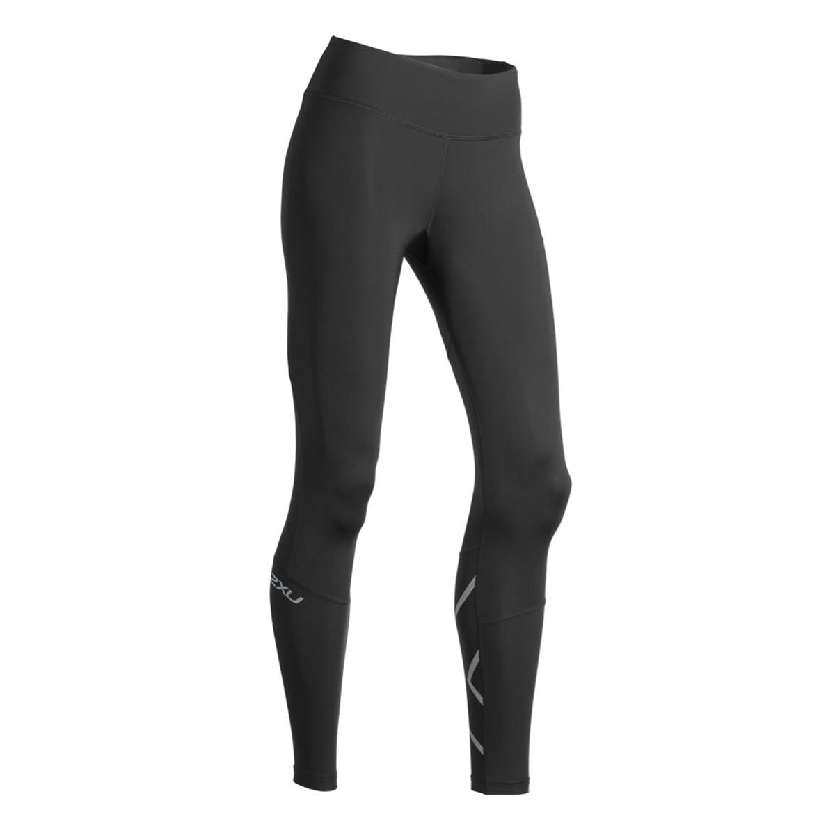 2XU Mid-Rise Compression Run Tights, Damen, Black/Silver Reflective