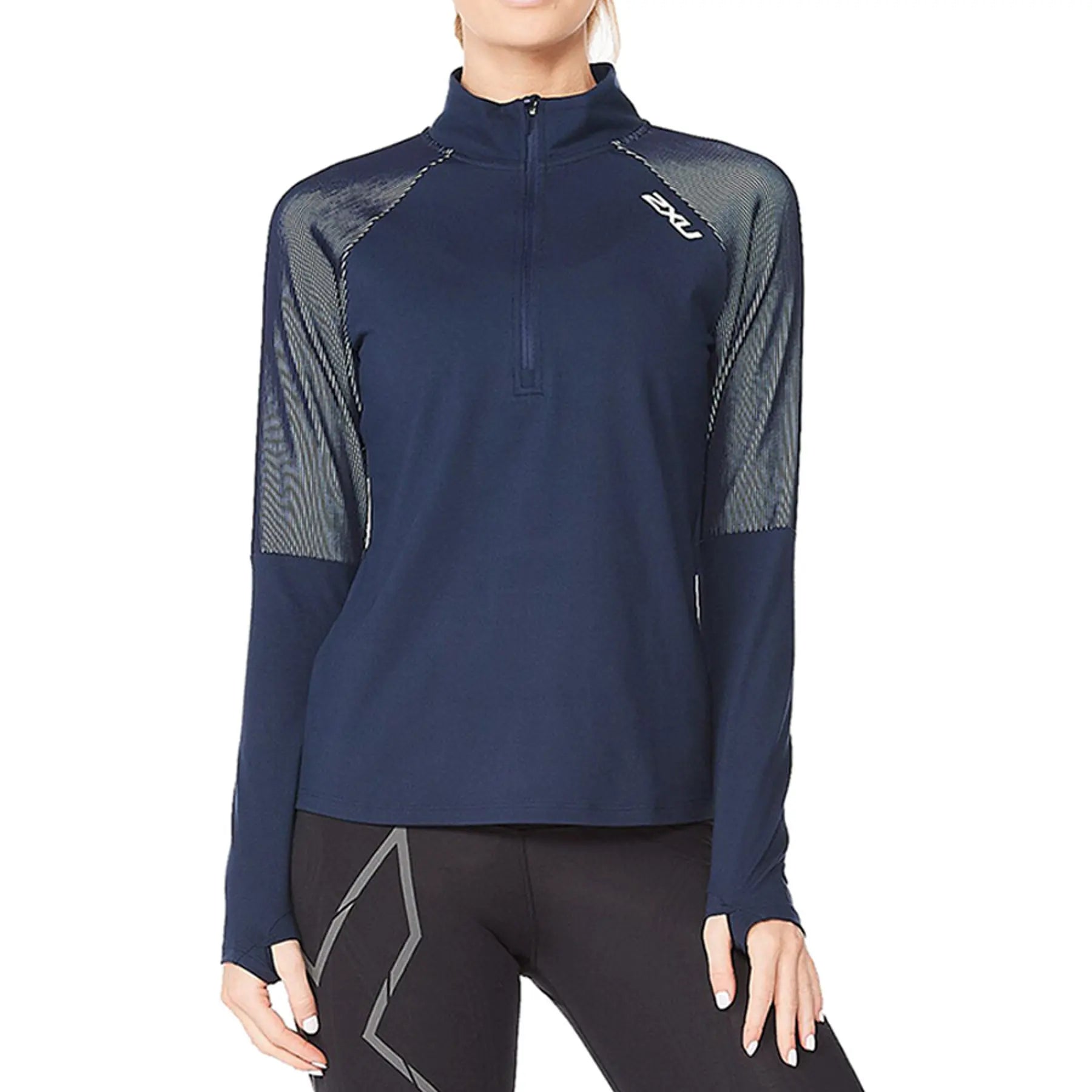 2XU Light Speed 1/2 Zip, Longsleeve, Damen, Midnight/White Reflective