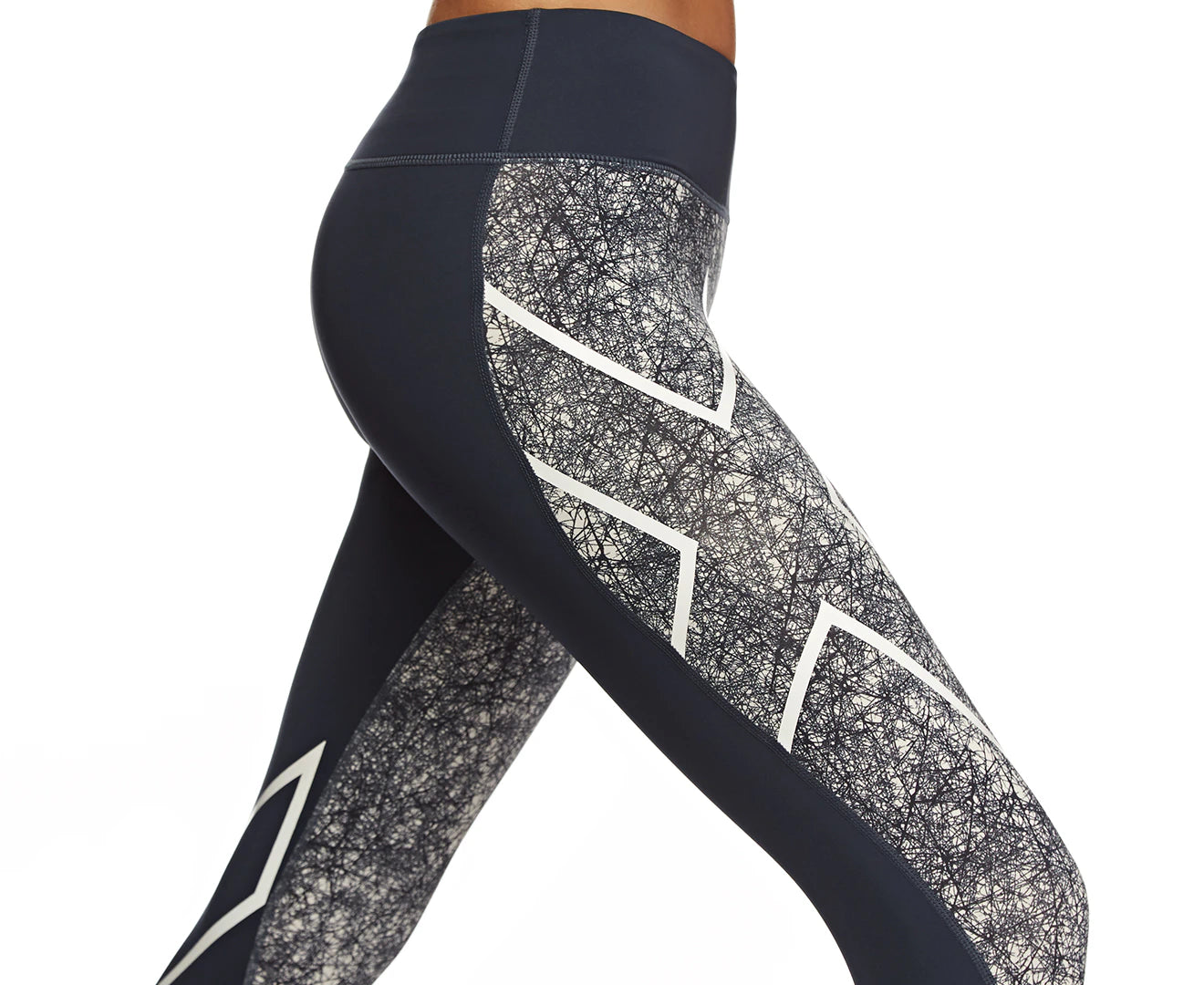 2XU Mid-Rise PTN Compression Tight, Damen, Ombre Blue/gemustert