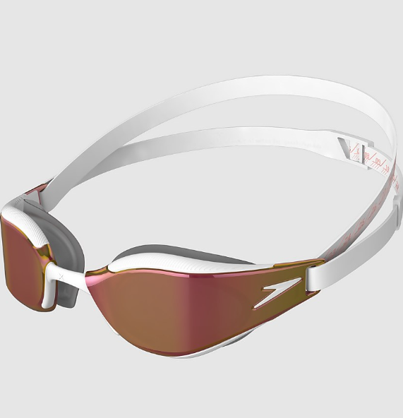 Speedo Fastskin Hyper Elite Mirror, Schwimmbrille, unisex, White/Gold
