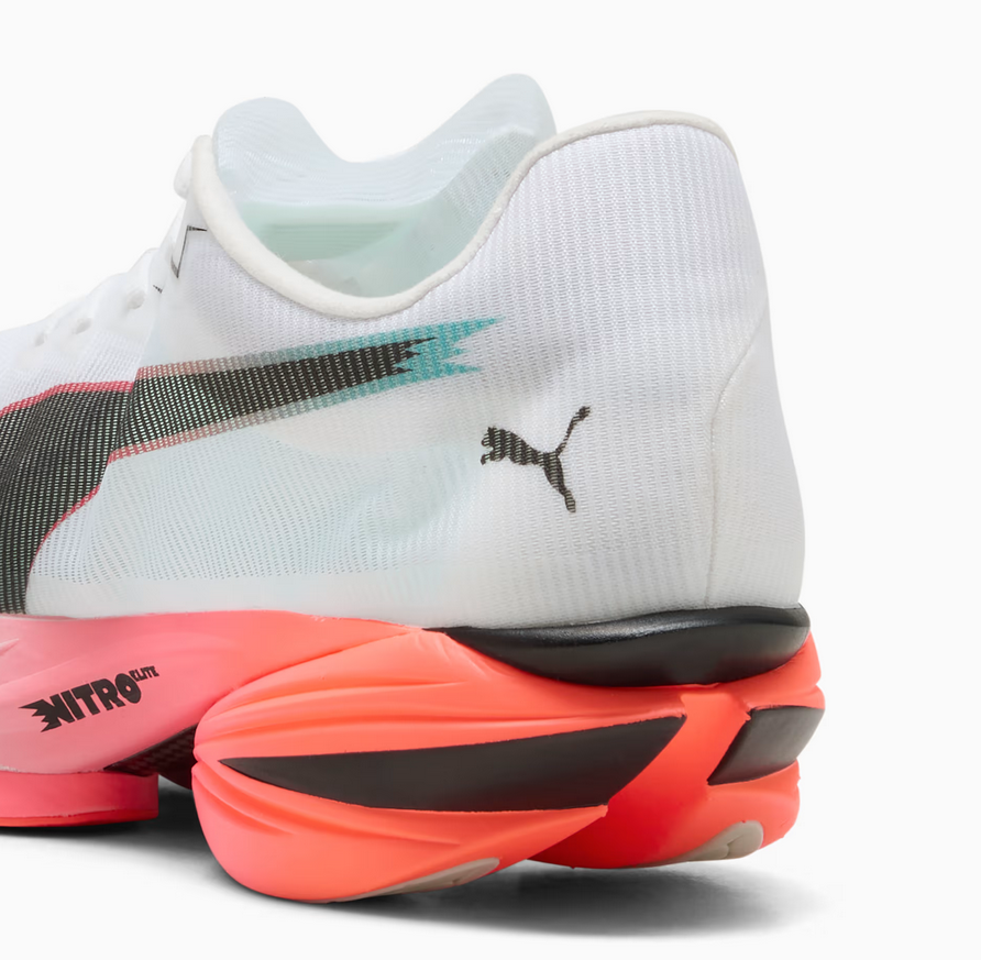 Puma FAST-R NITRO Elite 3, Laufschuhe, Herren, Puma White/Glowing Red/Mint Melt