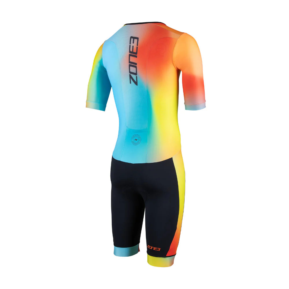 Zone3 Men's Activate Plus Short Sleeve Trisuit, Neon/Black