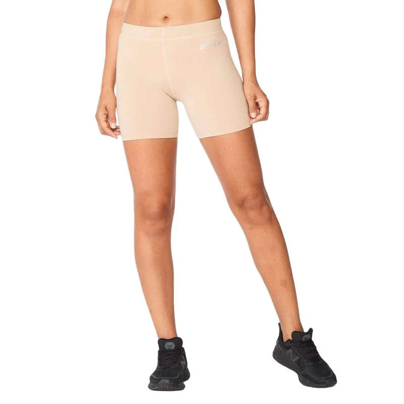 2XU Core Compression 5ich Game Day Shorts, Damen, Beige/Silver