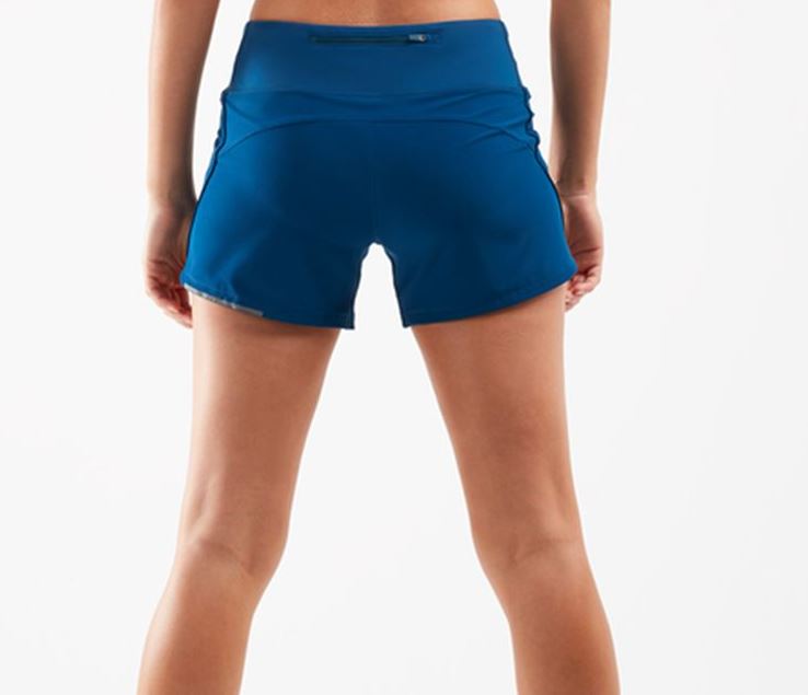 2XU XVENT 4 inch Shorts, Damen, Poseidon/Silver Reflective