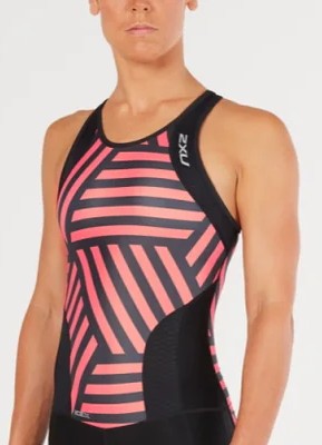 2XU Active Tri Singlet, Damen, Black/Peach
