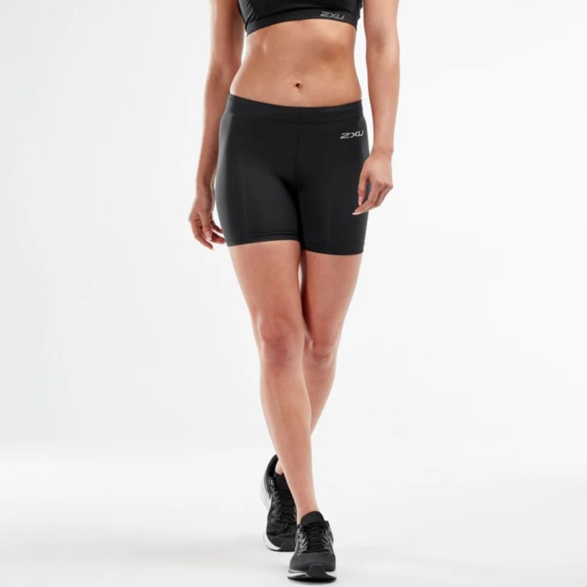 2XU Core Compression 5ich Game Day Shorts, Damen, Black/Silver