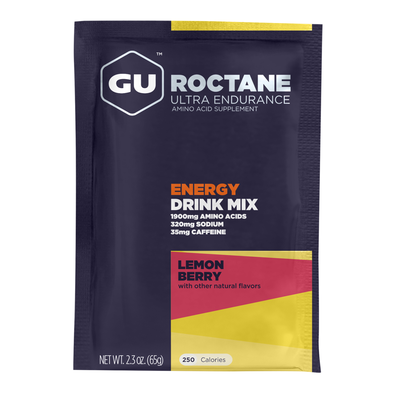 GU Roctane Drink, Lemon Berry, 65g, electrolyte powder
