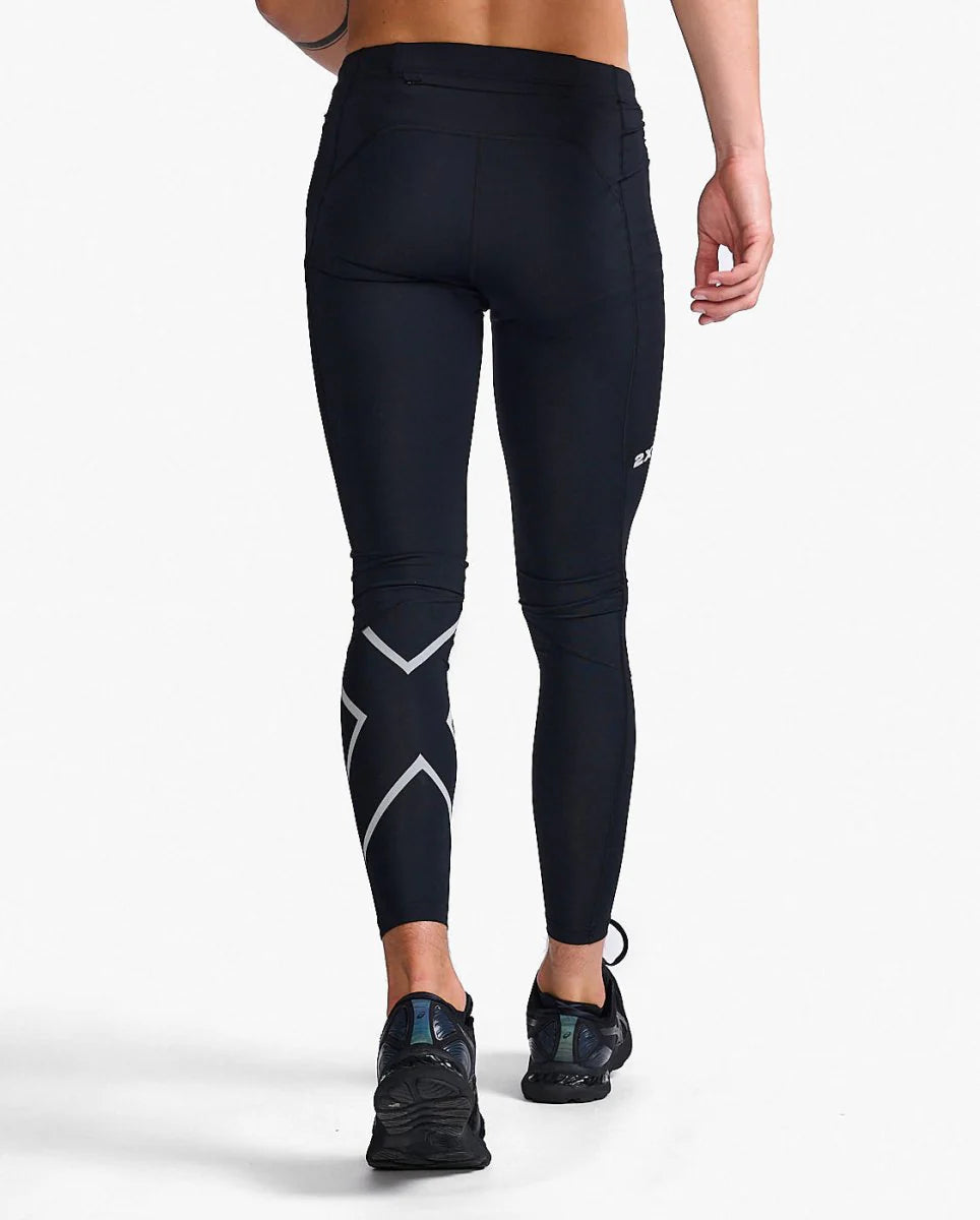2XU Aero Compression Tights, Herren, Black/Silver Reflective