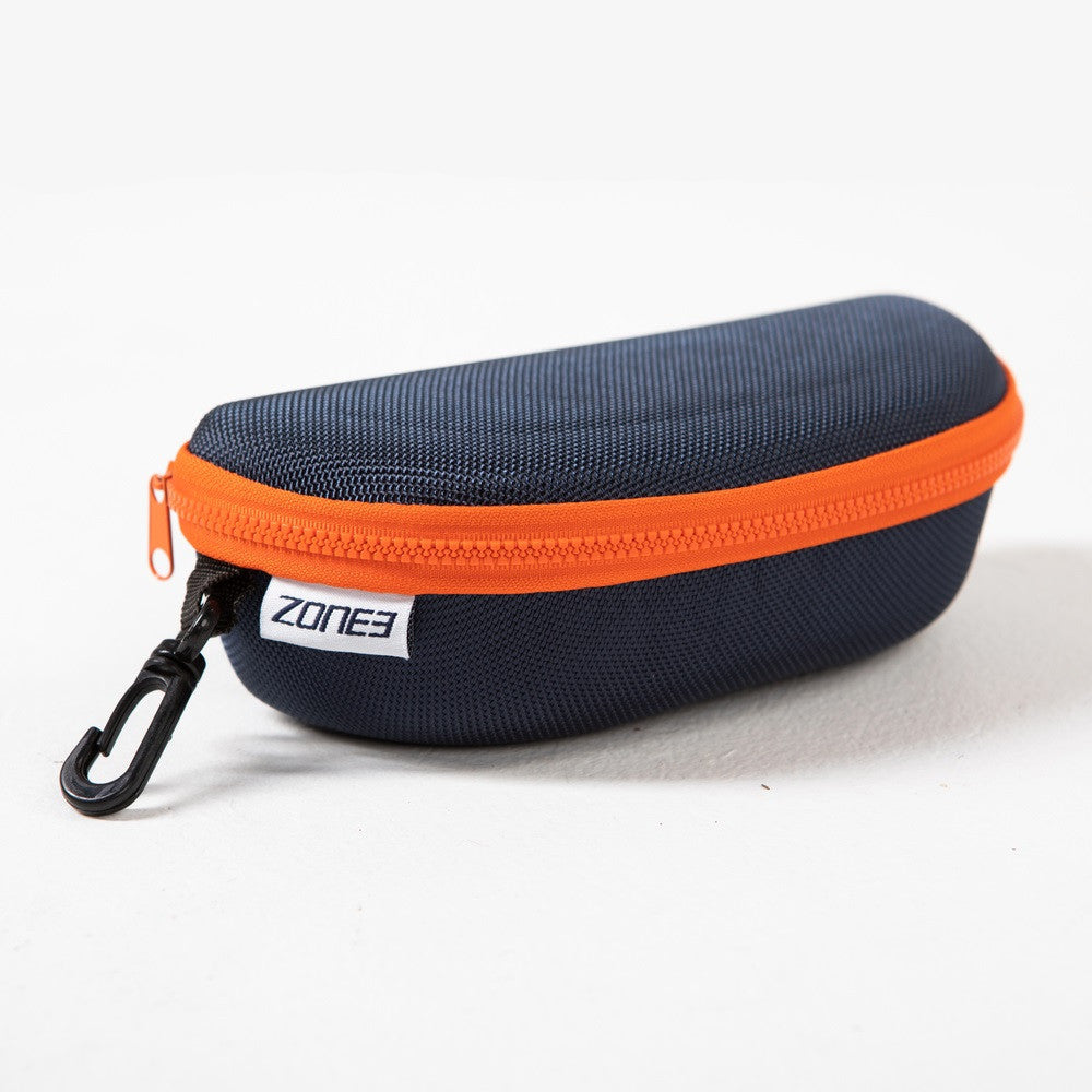 Zone3 Protective Swim Goggle Case, Schwimmbrillenetui, Navy/Orange