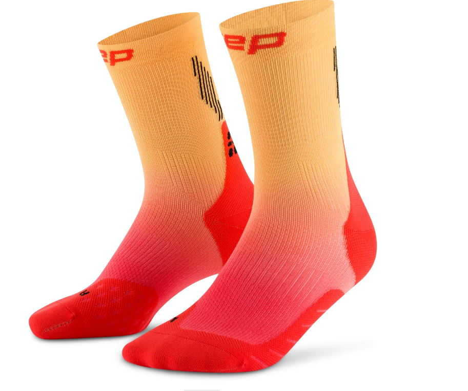 CEP Core Run Edt. Gradient Socks 5.0 - Mid Cut, Damen, red / marigold fade
