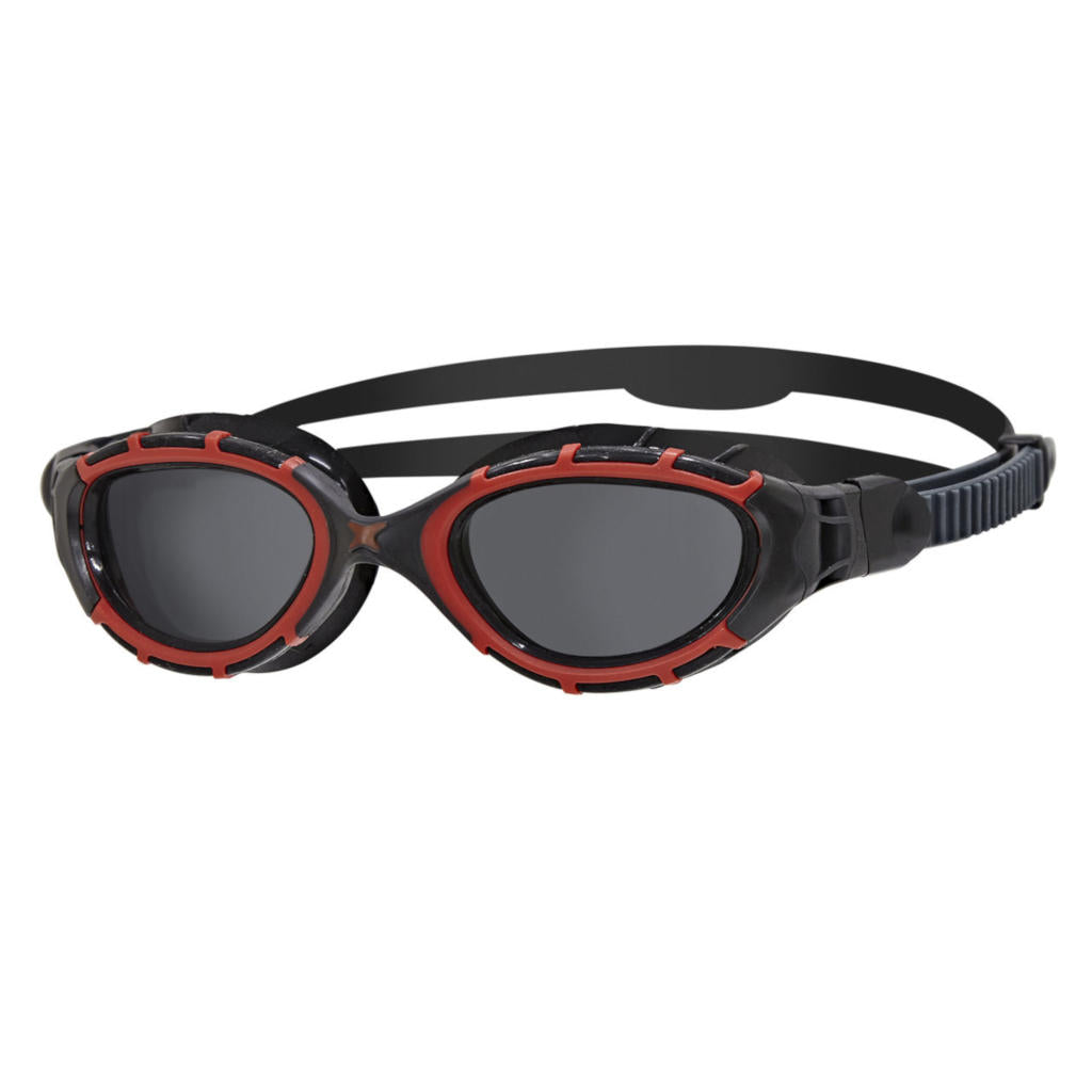 Zoggs Predator Flex Polarized, rauch getönt, rot/schwarz