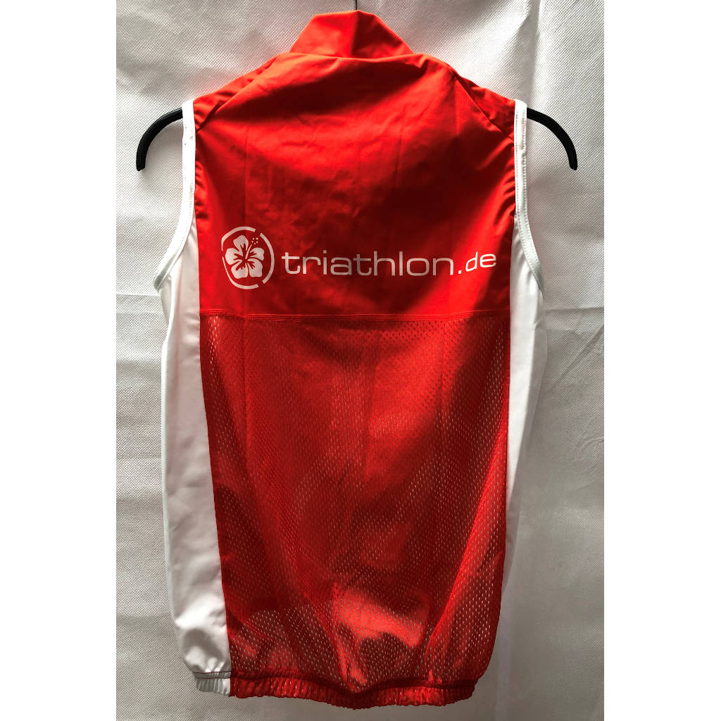 triathlon.de Basic Radweste, Windweste, Damen, rot/weiß