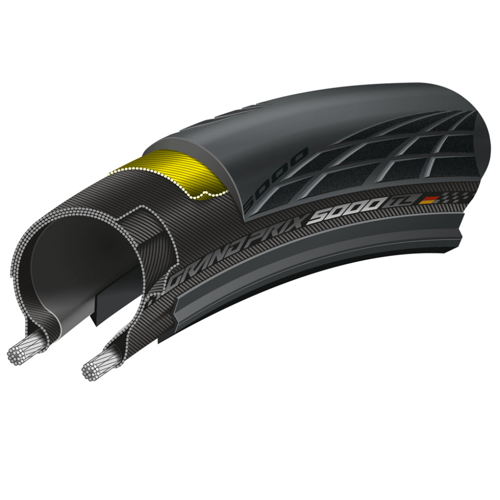 Continental Grand Prix 5000 Tubeless, 25-622, 700x25, schwarz