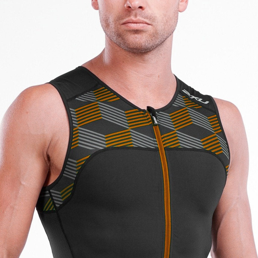 2XU Active Tri Singlet, Herren, schwarz/orange