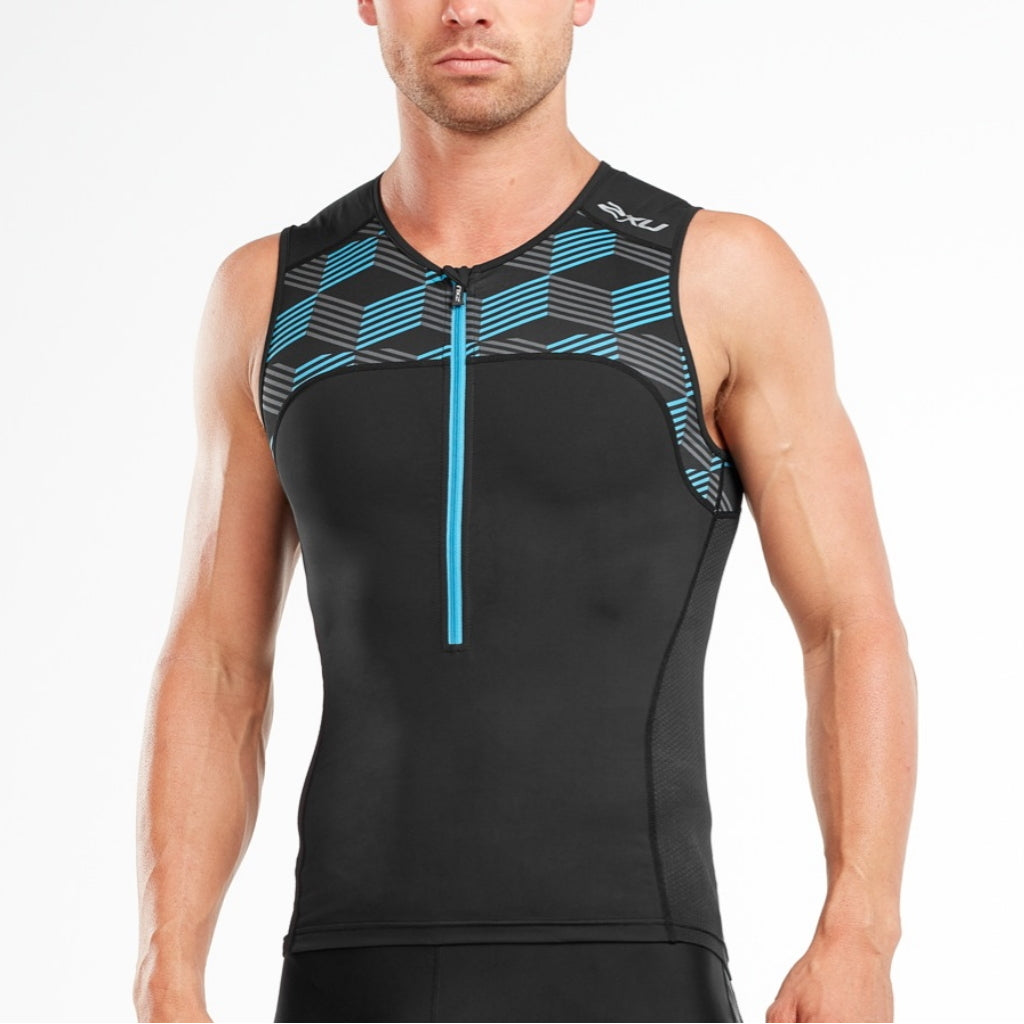 2XU Active Tri Singlet, Herren, schwarz/blau