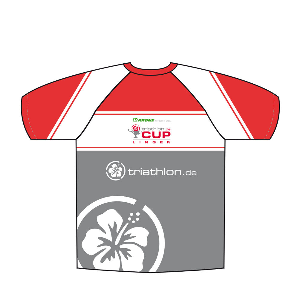 triathlon.de Cup Lingen 2019, Laufshirt, Herren, grau/rot/weiß