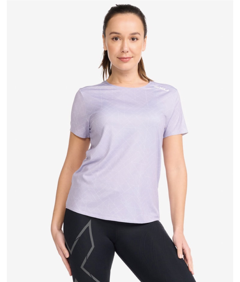 2XU Light Speed Tee, T-Shirt, Damen, Lavendust Dots/White Reflective