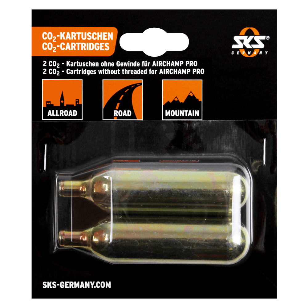 SKS CO2 Kartuschen, 16g, ohne Gewinde, 2 Stück