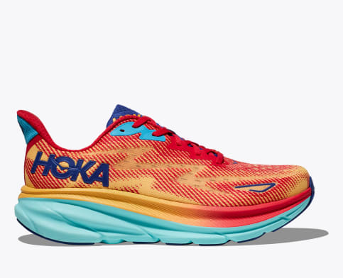 Hoka Clifton 9, Herren, Cerise / Cloudless