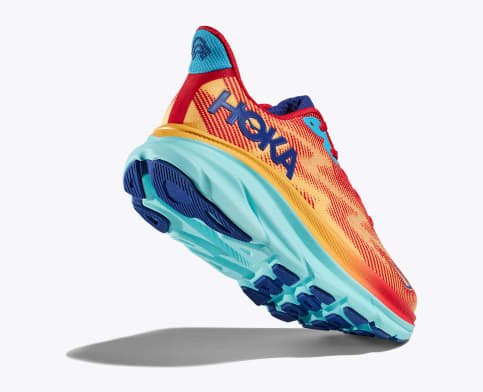 Hoka Clifton 9, Herren, Cerise / Cloudless