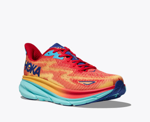 Hoka Clifton 9, Herren, Cerise / Cloudless