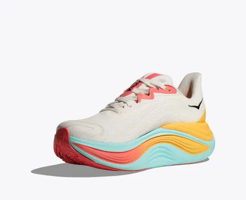 Hoka Skyward X, Laufschuh, Damen, Blanc de Blanc/Swim Day