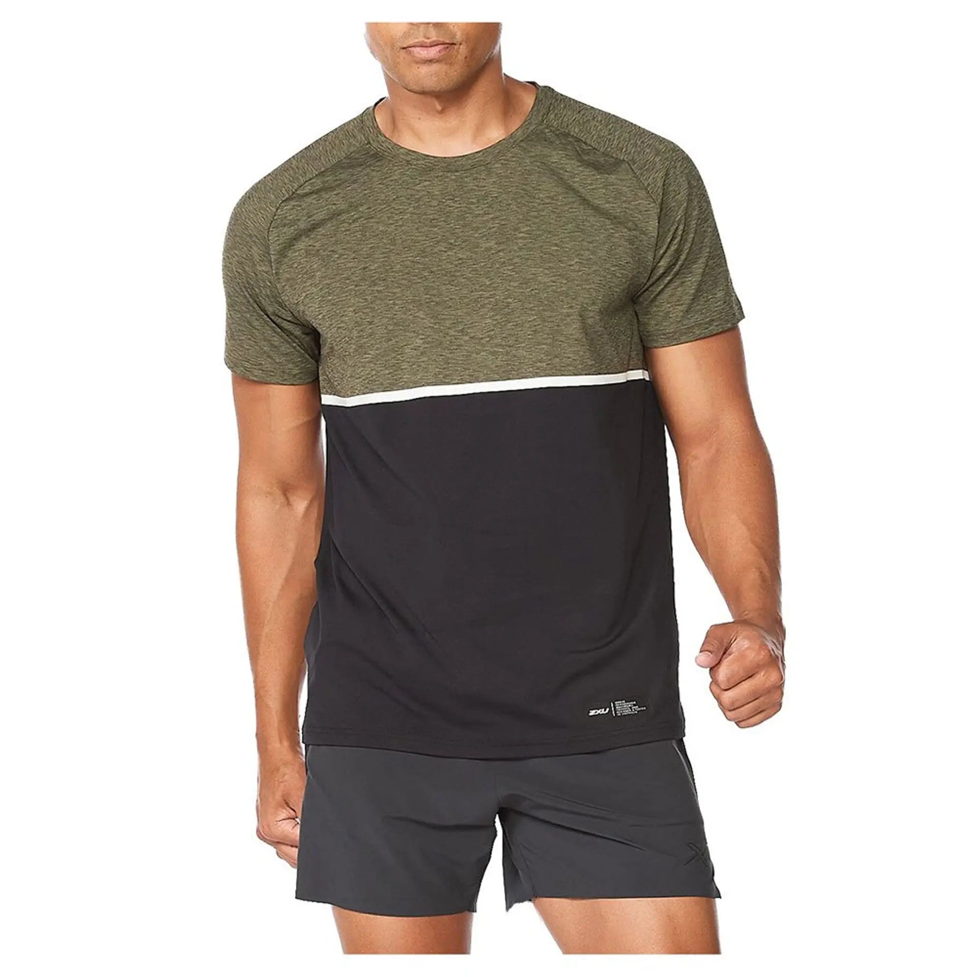 2XU Motion Colour Block Tee, Herren, Alpine/Black