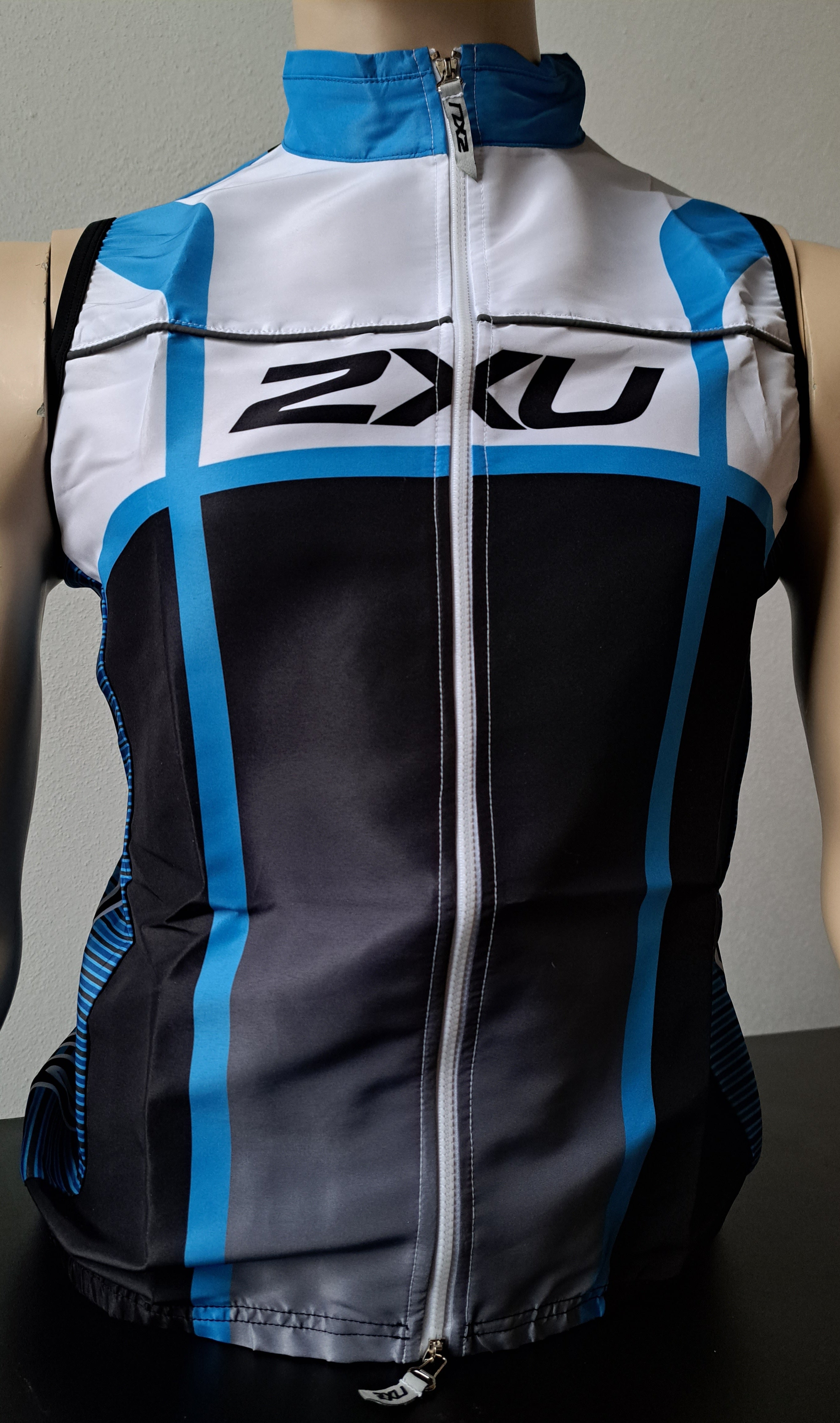 2XU Costum Cycling Gilet, Weste, Herren, blau/weiß/schwarz