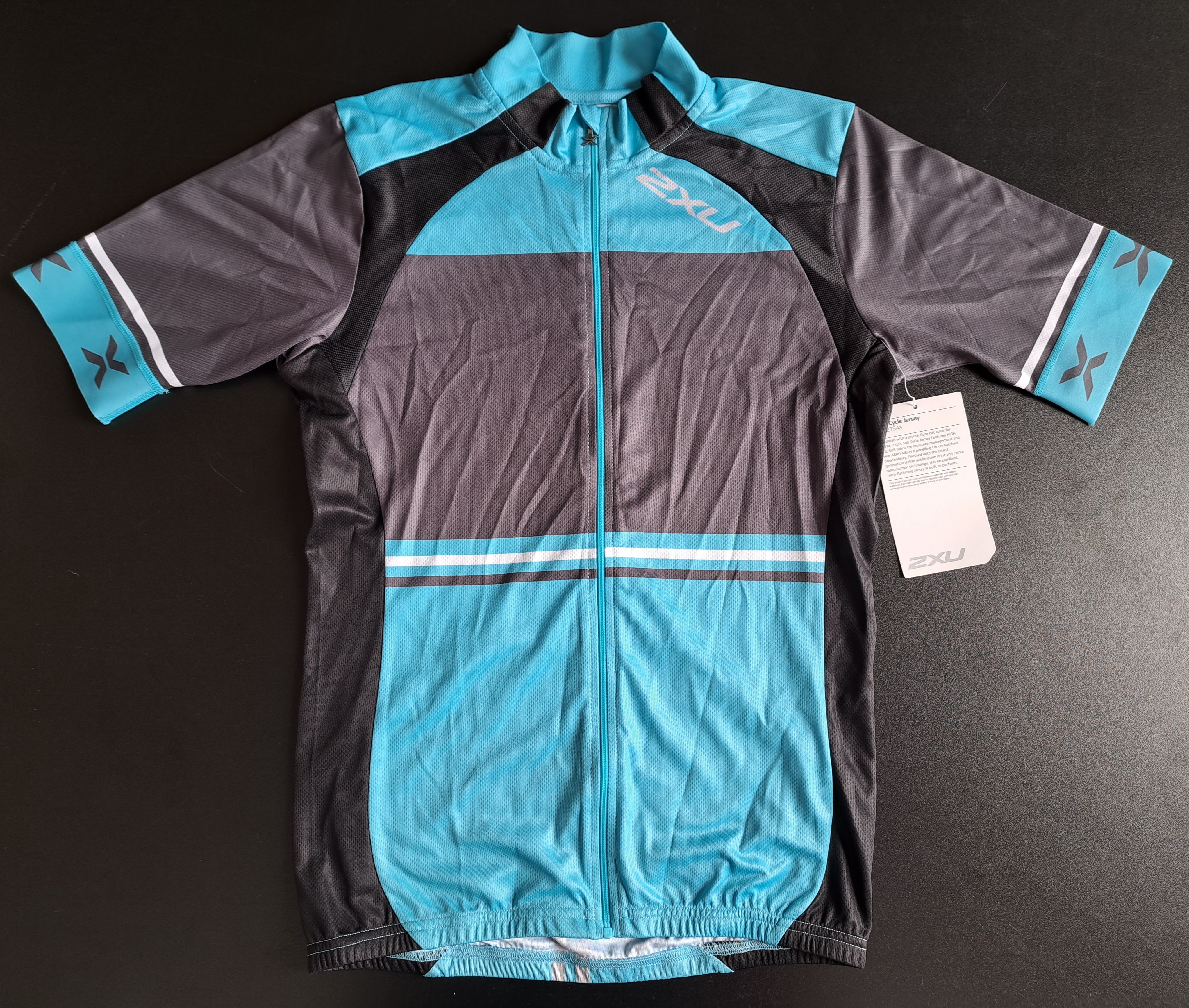 2XU Sub Cycle Jersey, Radtrikot, Herren, dunkelgrau/blau