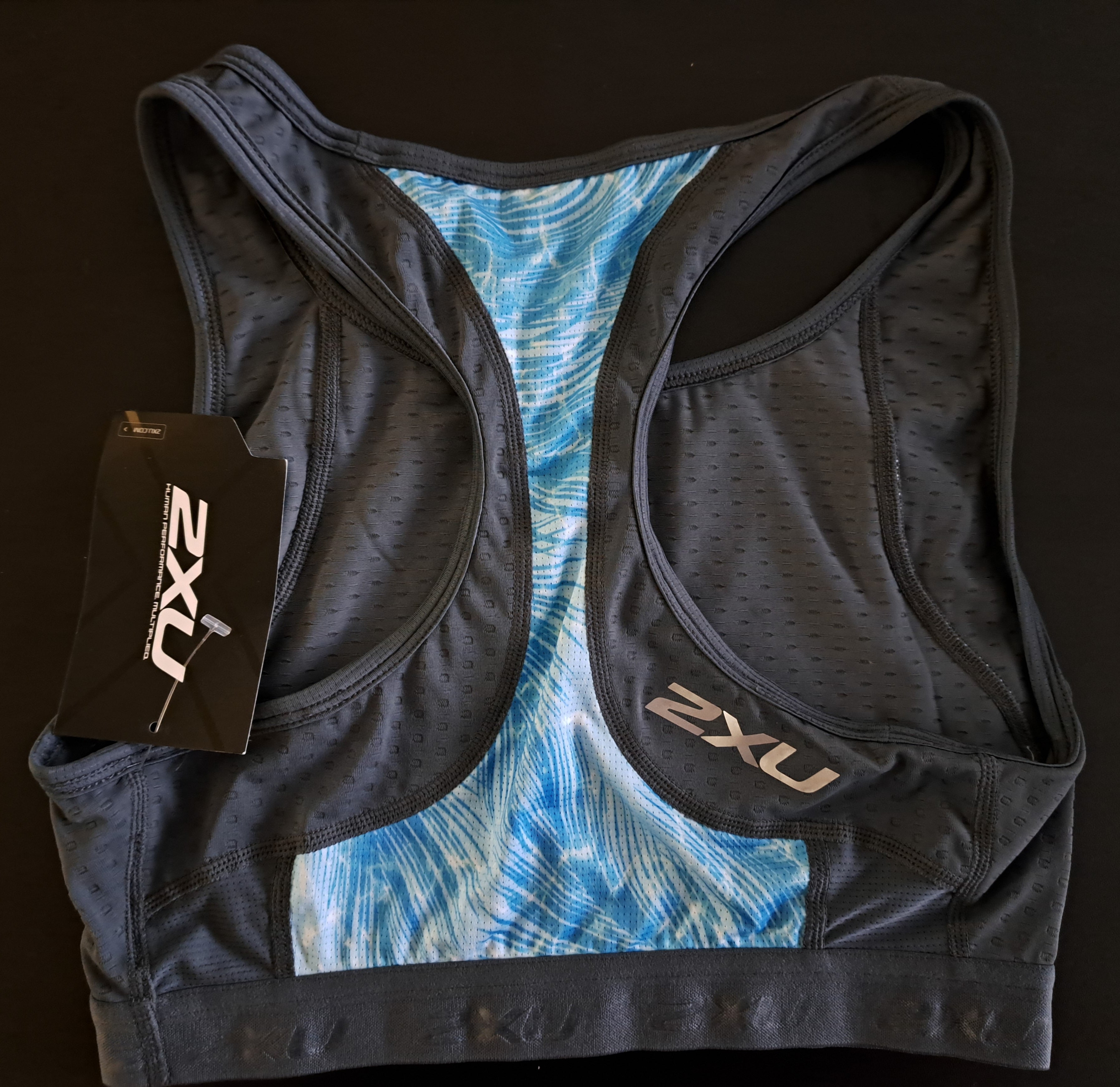 2XU Perform Tri Crop, Damen, Turbulence/Aqua Mirage