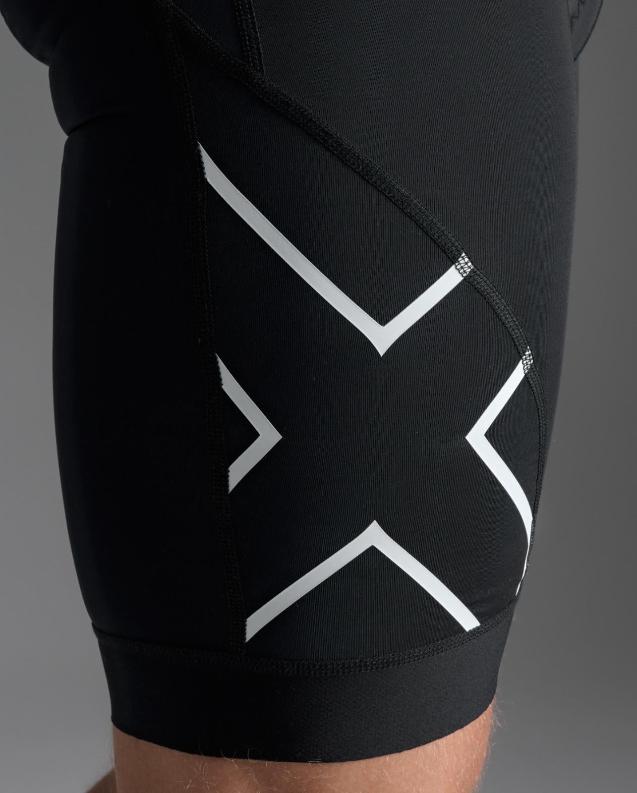 2XU Core Sleeved Trisuit, Herren, Black/White