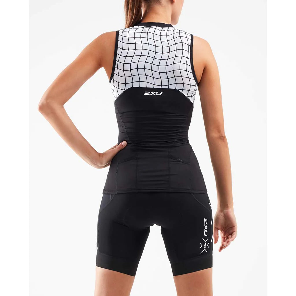 2XU Compression Tri Singlet, Damen, schwarz/chrom