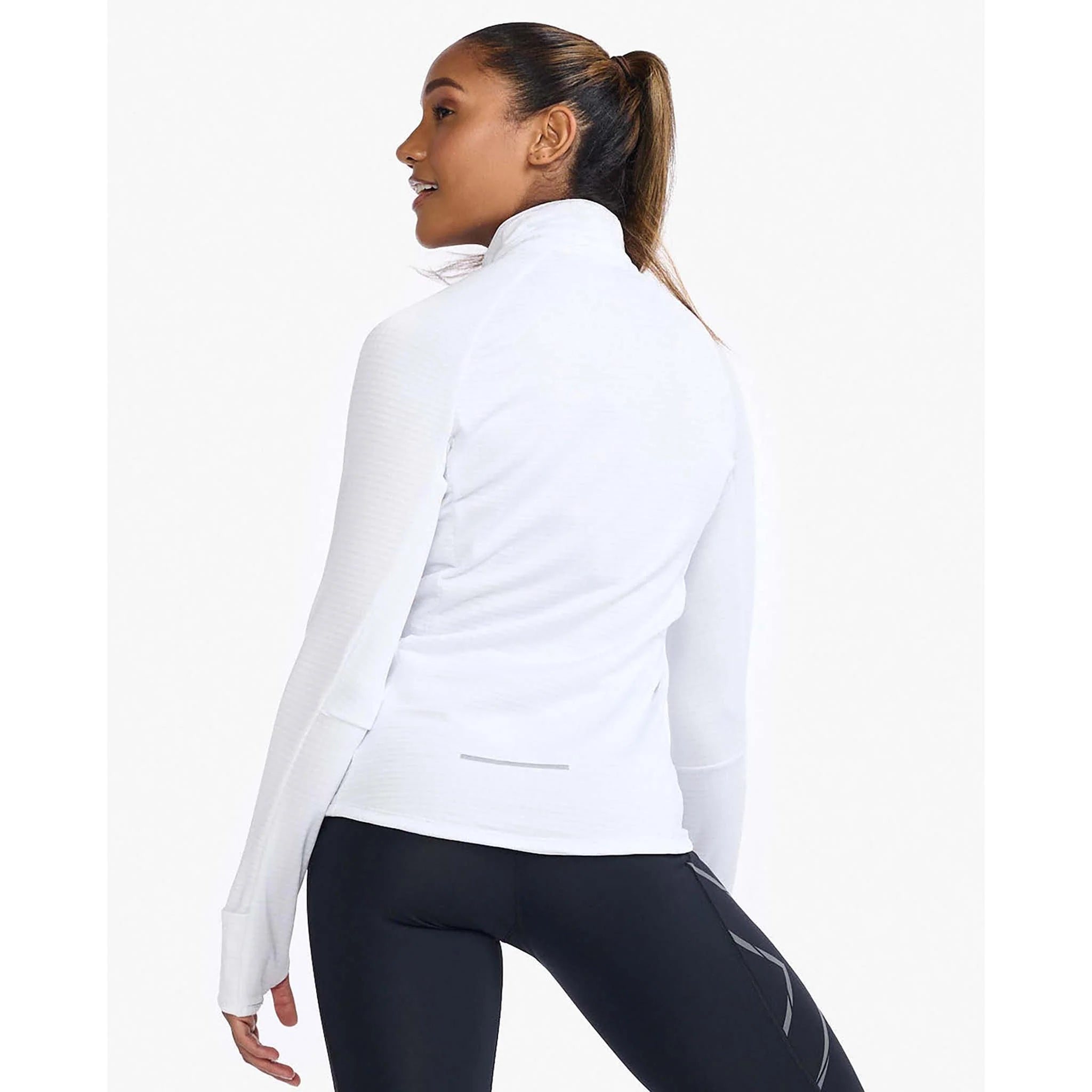 2XU Ignition 1/4 Zip, Damen, weiß/reflektierend