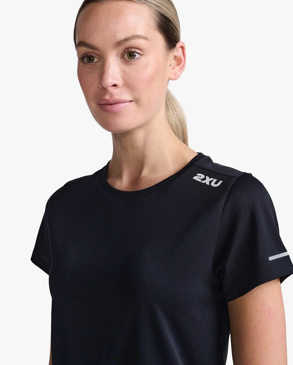 2XU Aero Tee, Laufshirt, Damen, Black/Silver Reflective