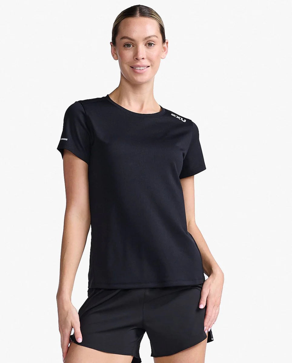 2XU Aero Tee, Laufshirt, Damen, Black/Silver Reflective