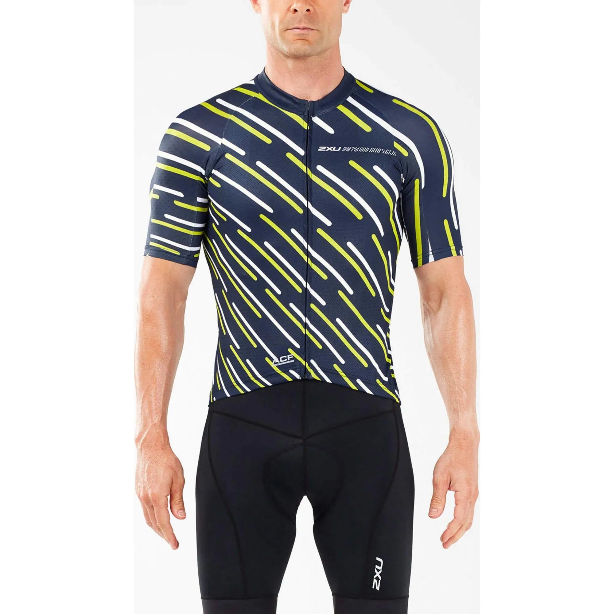 2XU Elite Cycle Jersey, Radtrikot, Herren, schwarz/grün