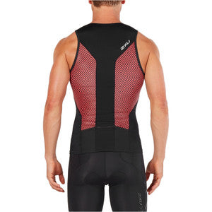 2XU Perform Tri Singlet, Herren, schwarz/rot