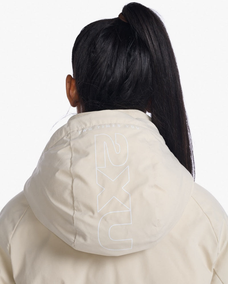 2XU Commute Insulation Longline Jacket, Damen, Linen/White