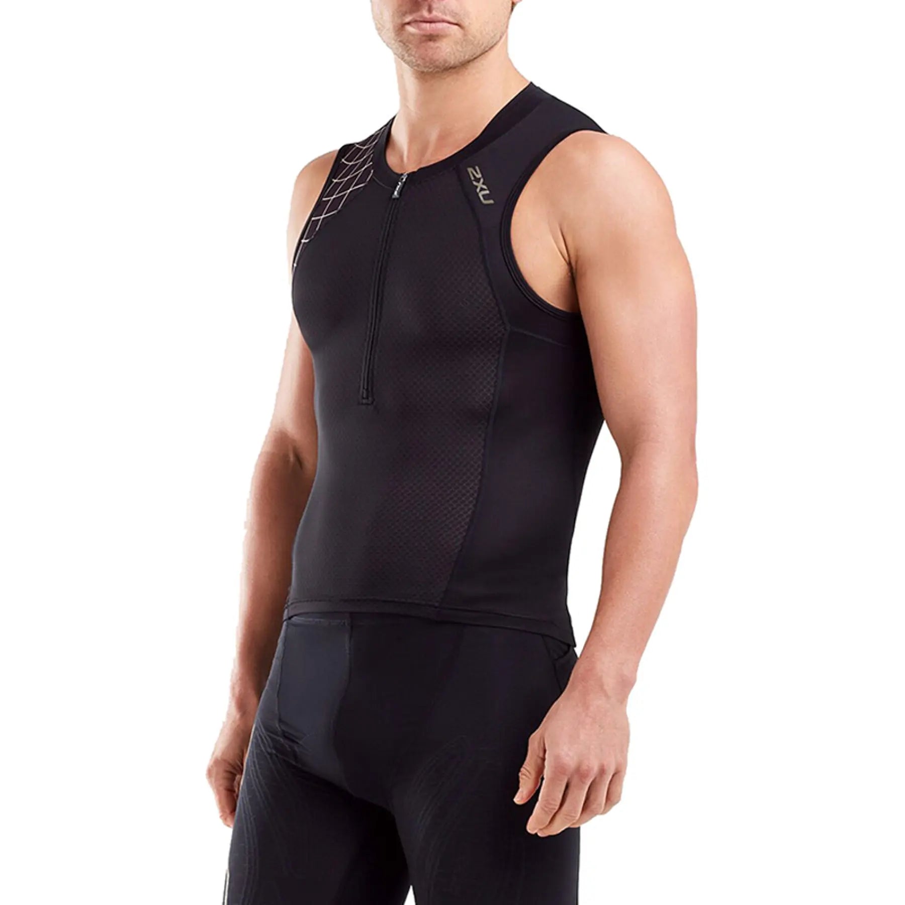 2XU Compression Tri Singlet, Herren, schwarz/gold