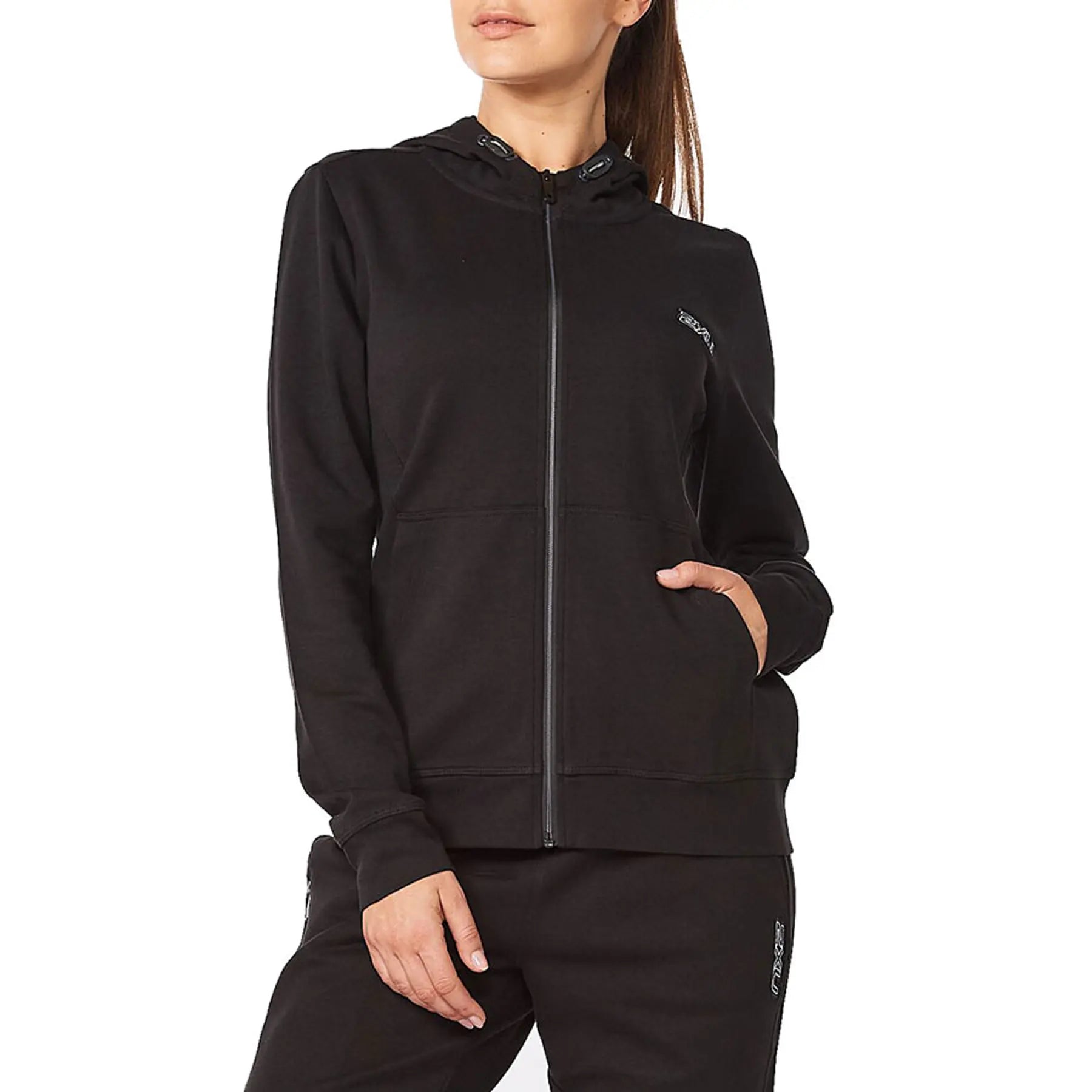 2XU Commute Full Zip Hoodie, Damen, Black/Turbulence