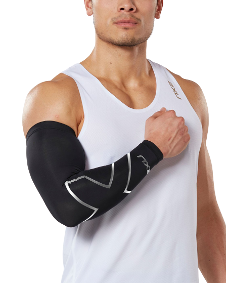 2XU Compression Arm Guard, Single, schwarz/silber