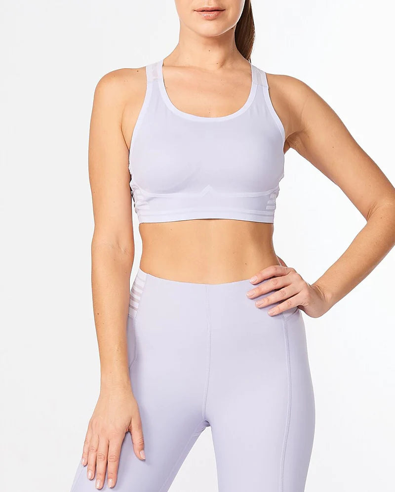 2XU Breeze Mesh Crop, Damen, Lavendust