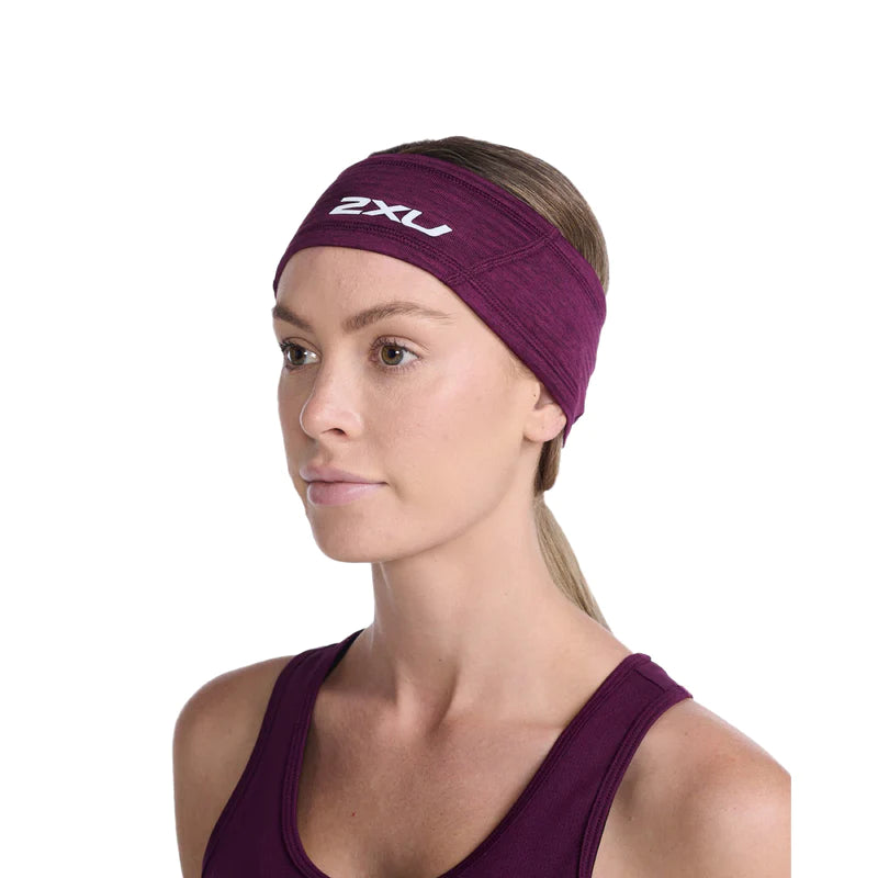 2XU Unisex Ignition Headband, unisex, Beet/Silver Reflective