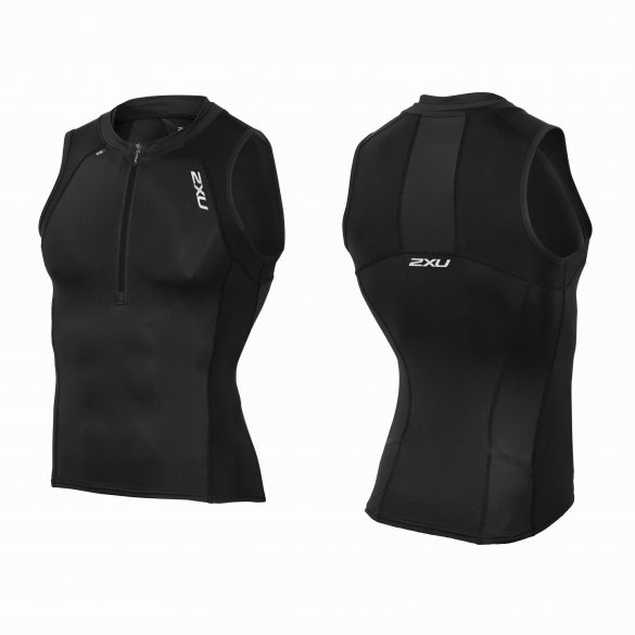2XU Compression Tri Singlet, Herren, schwarz/schwarz