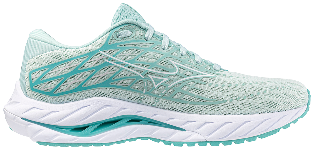 MIZUNO Wave Inspire 20, Damen, Eggshell Blue / White /Blue Turquoise