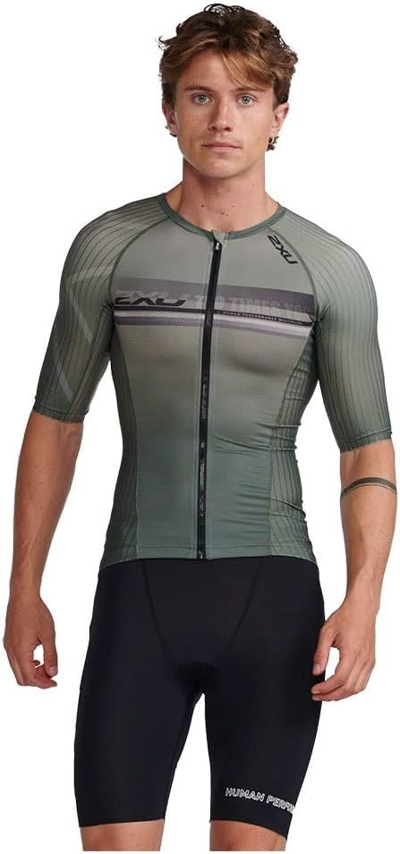 2XU Aero Tri Sleeved Top, Herren, olive