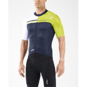 2XU Elite Cycle Jersey, Radtrikot, Herren, schwarz/grün/weiß