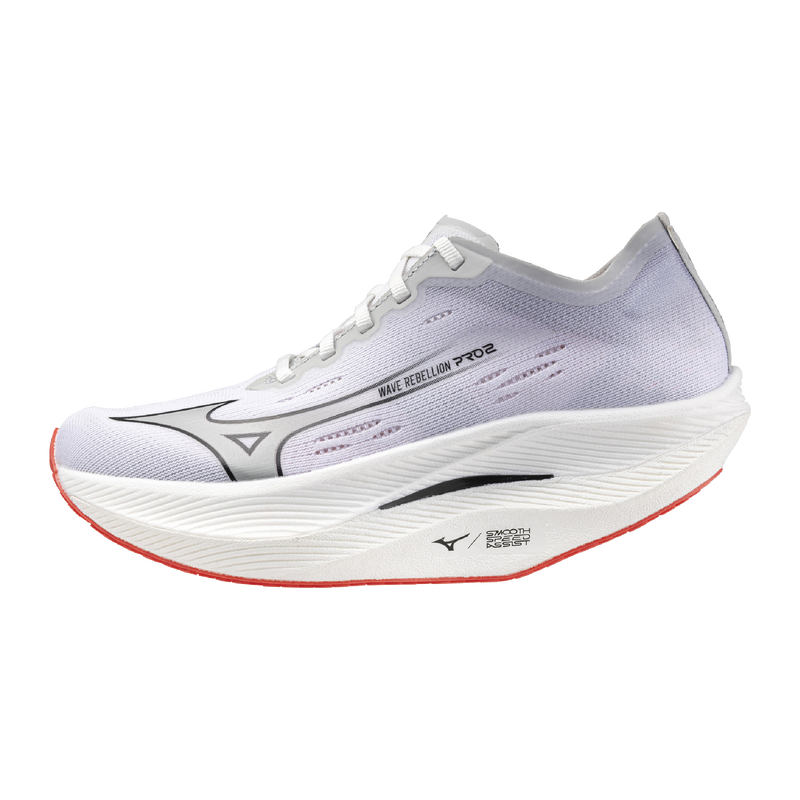 MIZUNO Wave Rebellion Pro 2, Damen, White / Harbor Mist / Cayenne